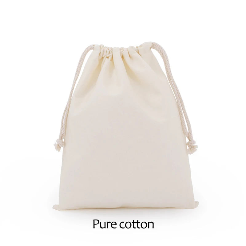 Cotton Drawstring Storage White Canvas Bags