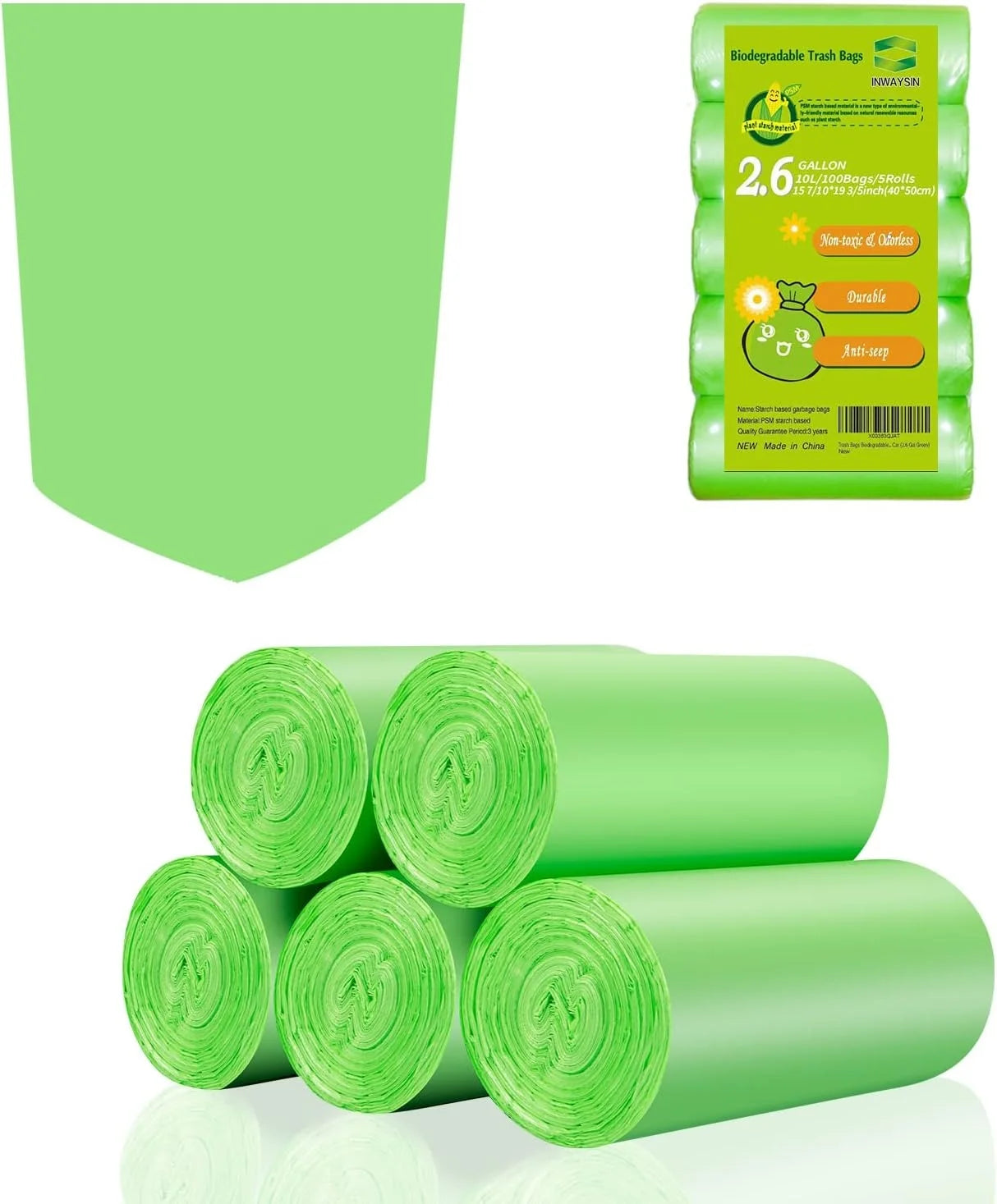 Biodegradable Small Trash Bags – 4-6 Gallon