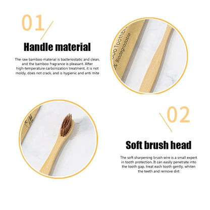 100-Pack Bamboo Toothbrushes