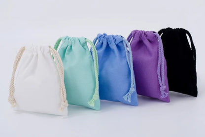 Cotton Drawstring Storage White Canvas Bags