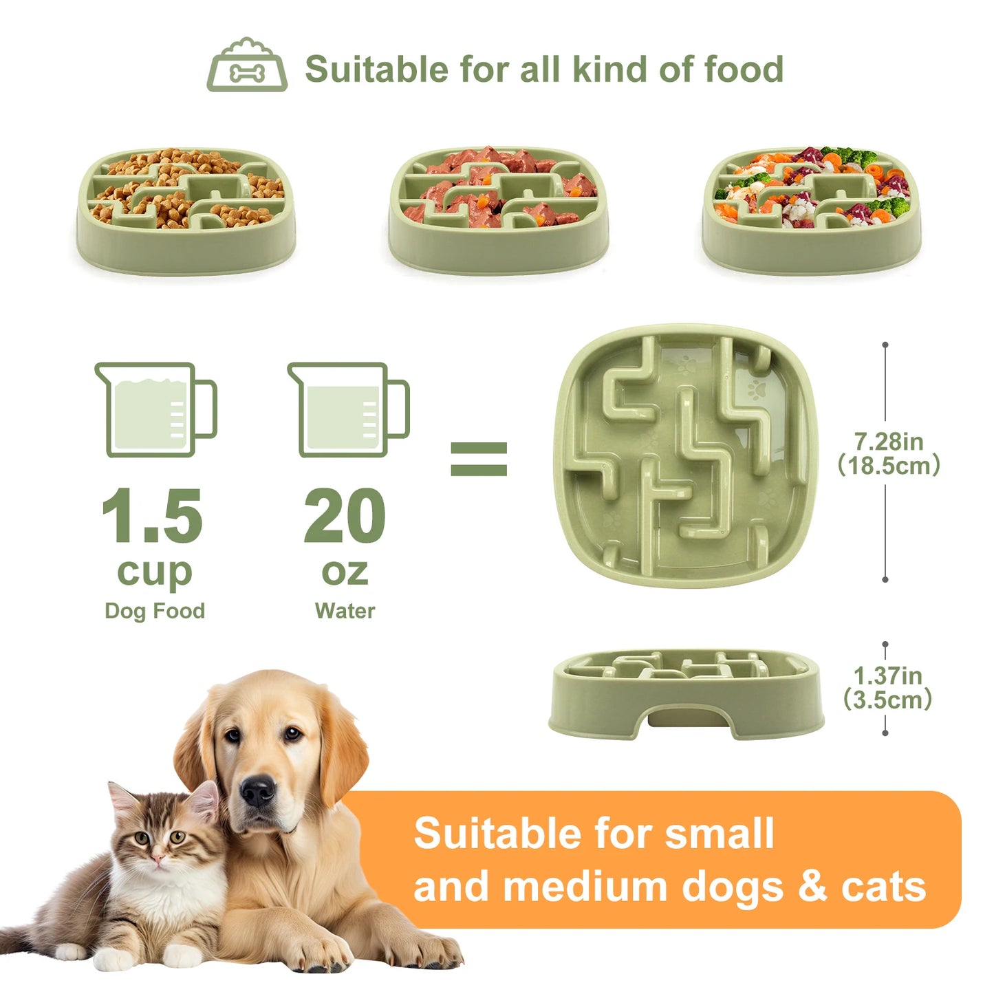Non-Slip Anti-Gulping Pet Feeding Dish