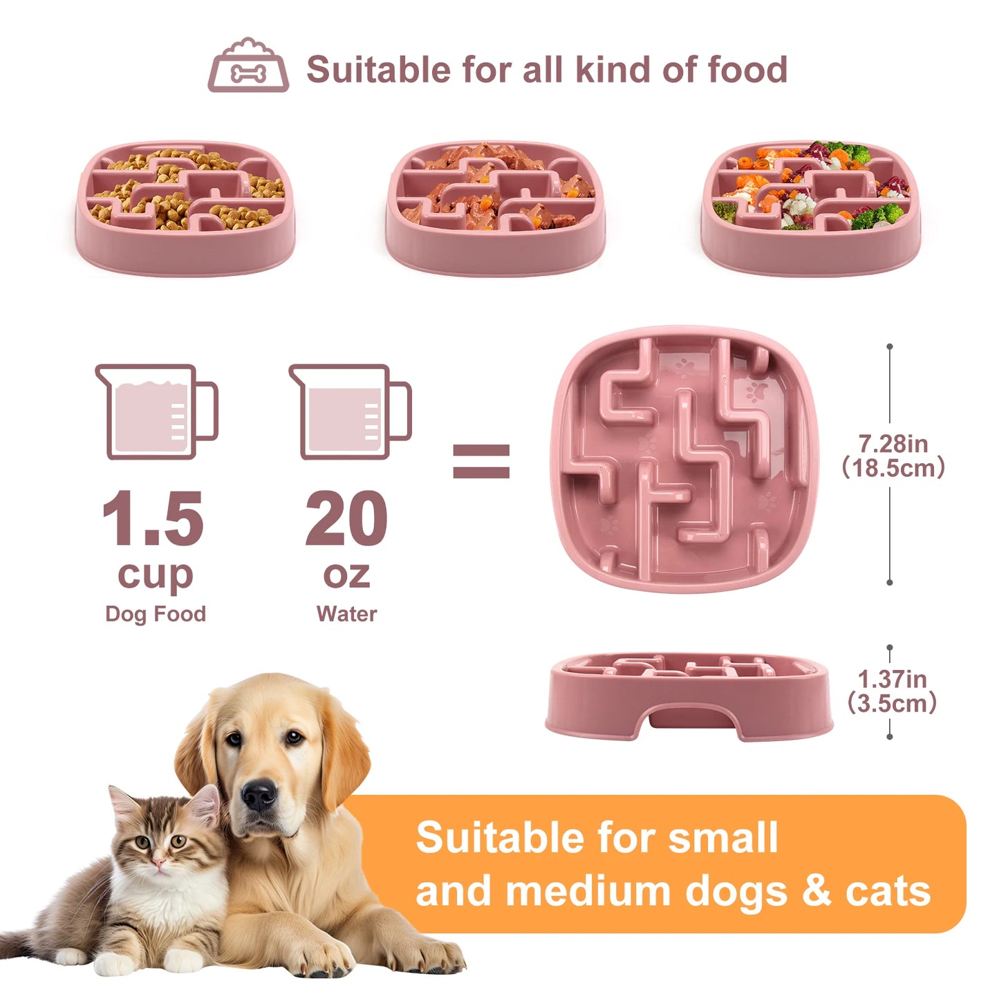Non-Slip Anti-Gulping Pet Feeding Dish