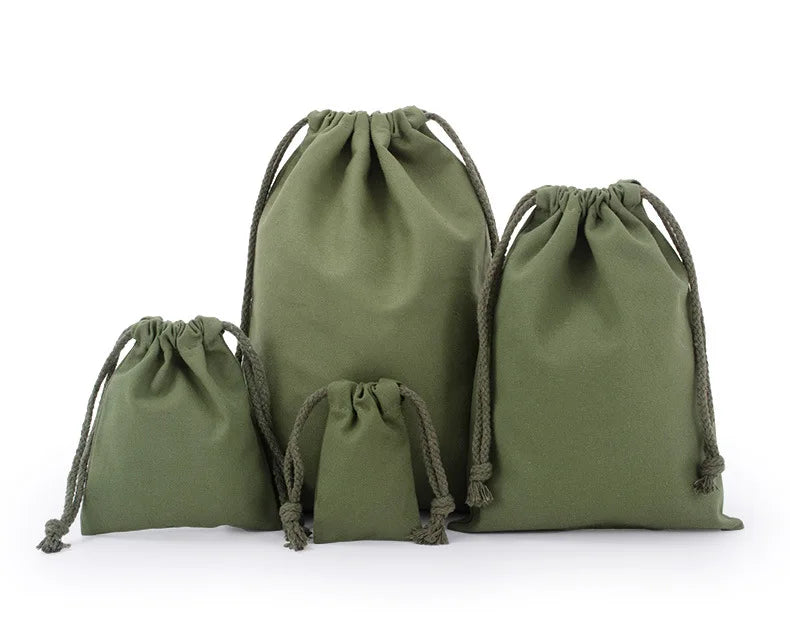Cotton Drawstring Storage White Canvas Bags