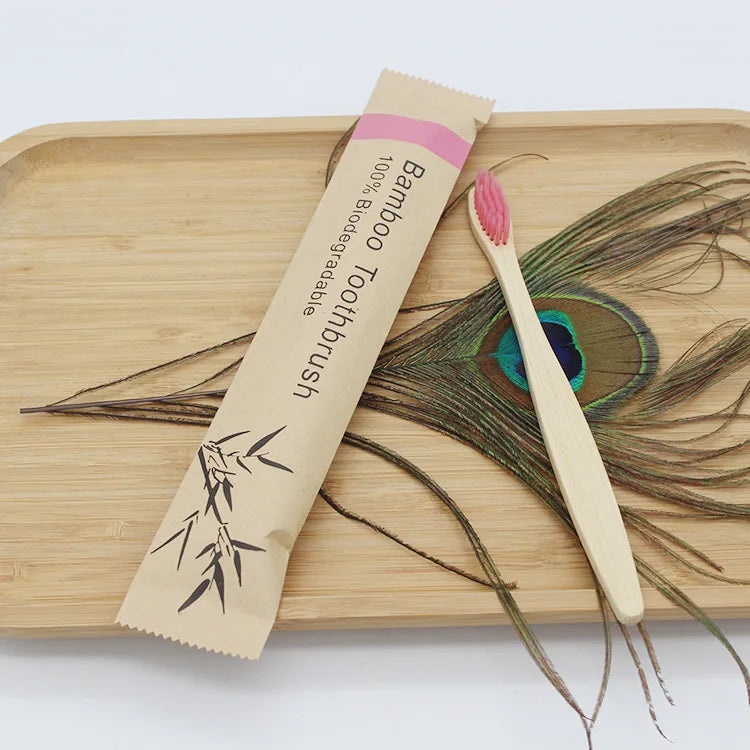 100-Pack Bamboo Toothbrushes
