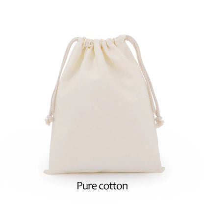 Cotton Drawstring Storage White Canvas Bags
