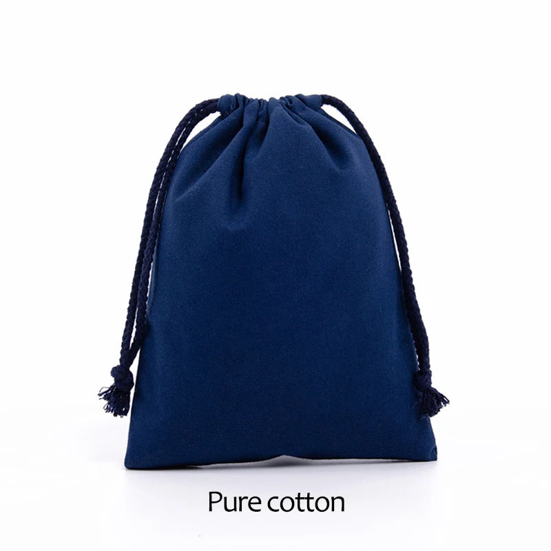 Cotton Drawstring Storage White Canvas Bags
