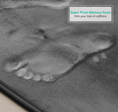 3PC Velvet Memory Foam Bathroom Rugs