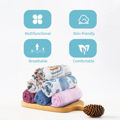 Bamboo Cotton Muslin Bibs & Burp Cloths