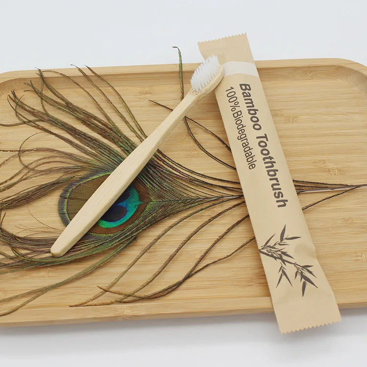 100-Pack Bamboo Toothbrushes