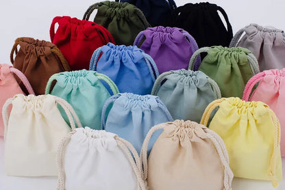 Cotton Drawstring Storage White Canvas Bags