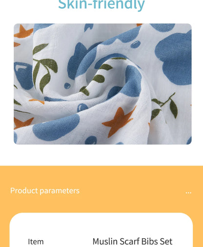 Bamboo Cotton Muslin Bibs & Burp Cloths
