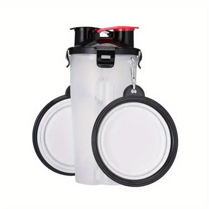 Portable Pet Water Bottle with Food Container