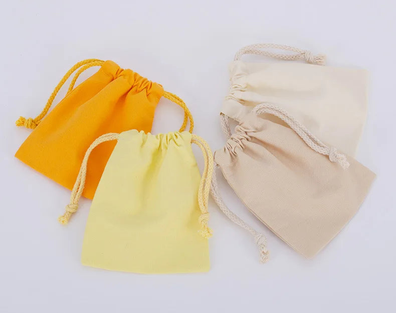 Cotton Drawstring Storage White Canvas Bags
