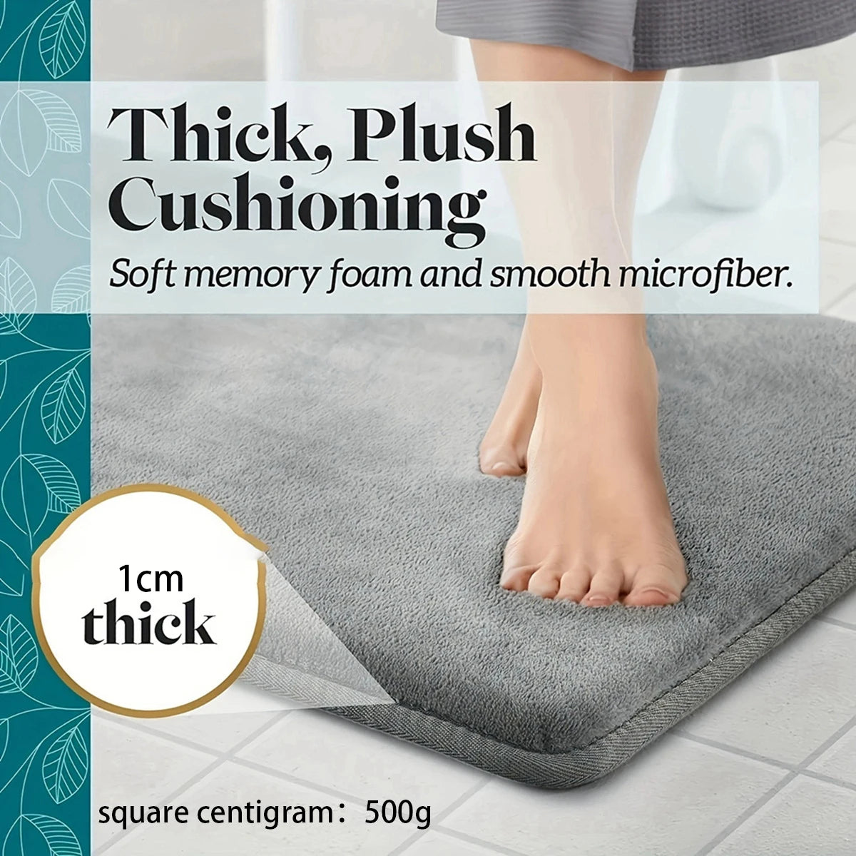 3PC Velvet Memory Foam Bathroom Rugs