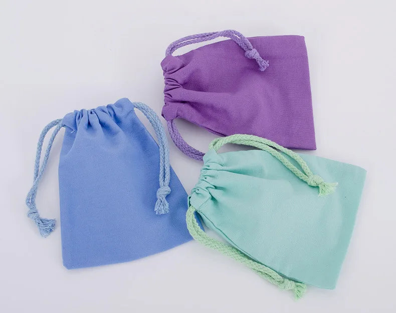 Cotton Drawstring Storage White Canvas Bags