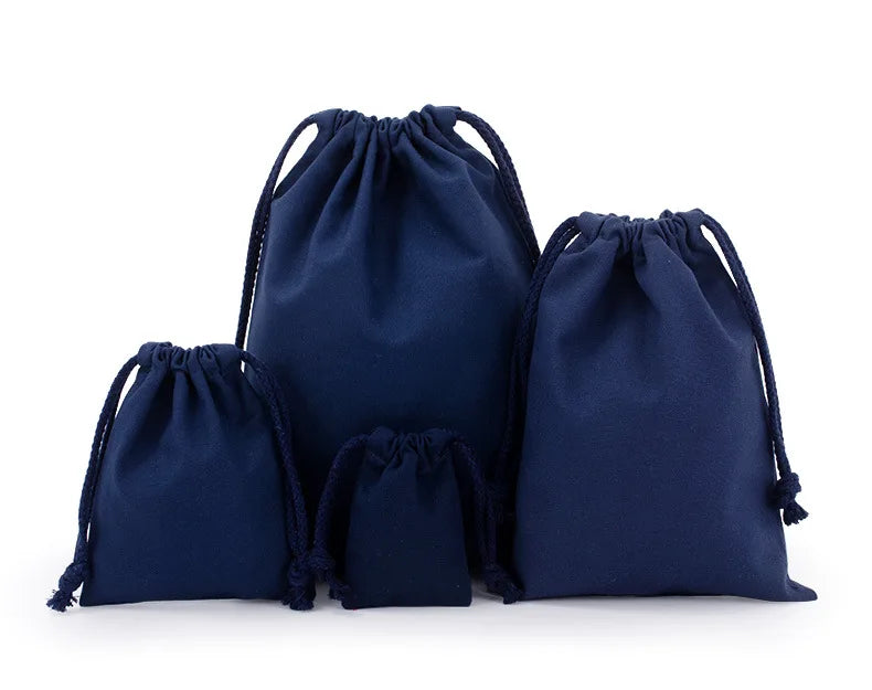 Cotton Drawstring Storage White Canvas Bags