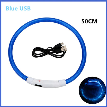 USB Rechargeable Led Glowing Collar for Pets