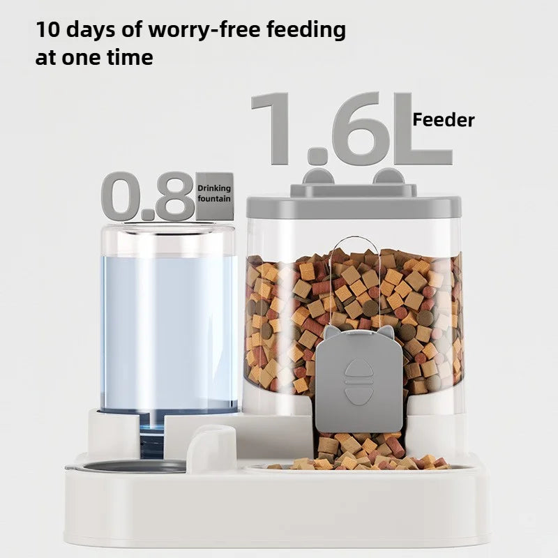 Automatic Pet Feeder Bowl with Water Fountain