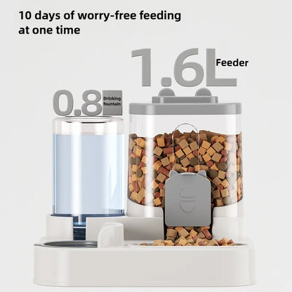 Automatic Pet Feeder Bowl with Water Fountain