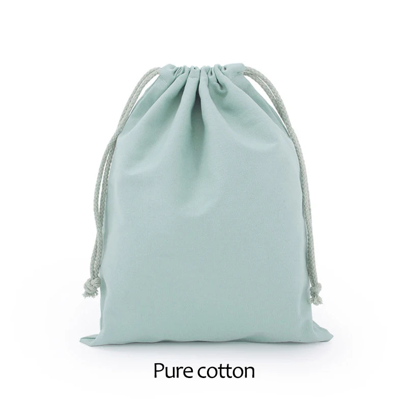 Cotton Drawstring Storage White Canvas Bags