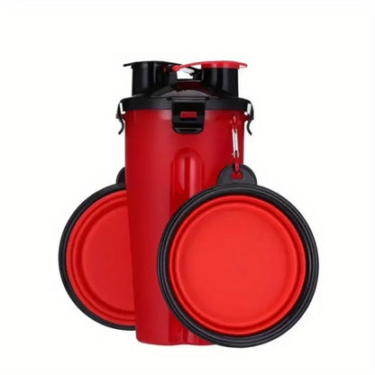 Portable Pet Water Bottle with Food Container