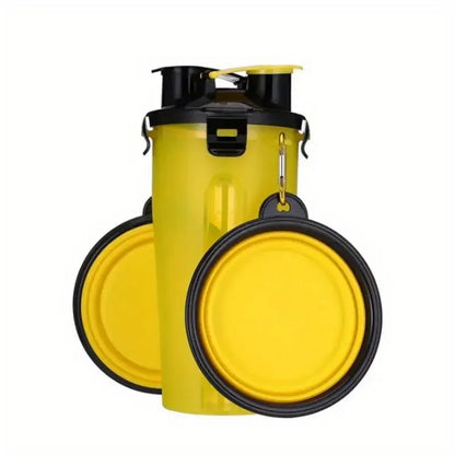 Portable Pet Water Bottle with Food Container
