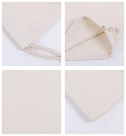 Cotton Drawstring Storage White Canvas Bags