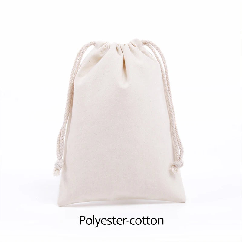 Cotton Drawstring Storage White Canvas Bags