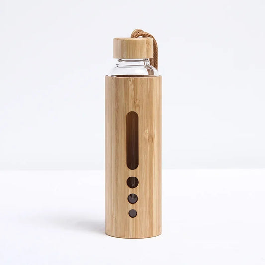 550ml Borosilicate Glass Travel Cup with Bamboo Sleeve