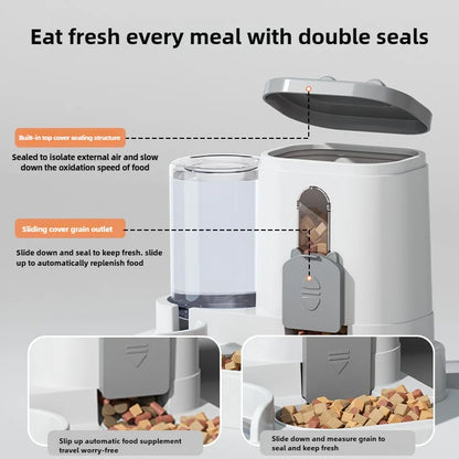 Automatic Pet Feeder Bowl with Water Fountain