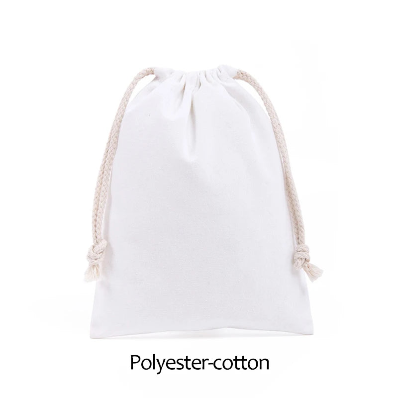Cotton Drawstring Storage White Canvas Bags