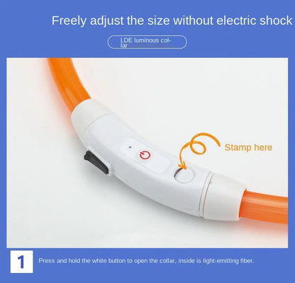USB Rechargeable Led Glowing Collar for Pets