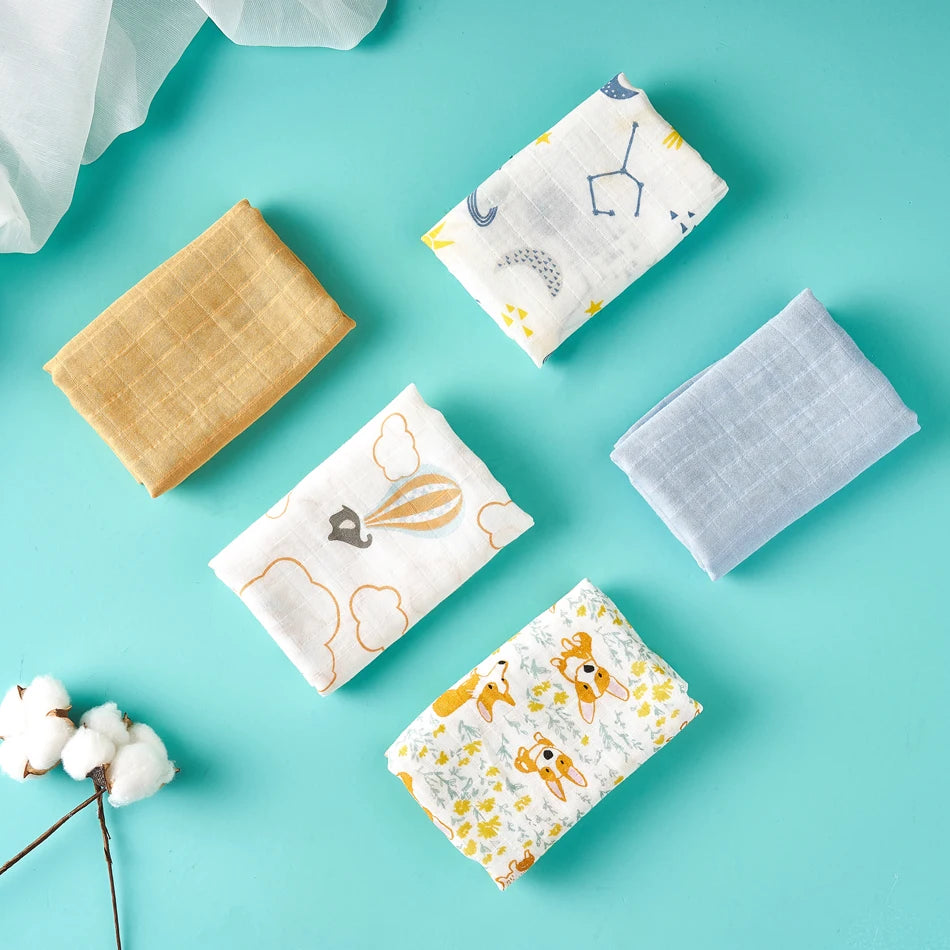 Bamboo Cotton Muslin Bibs & Burp Cloths