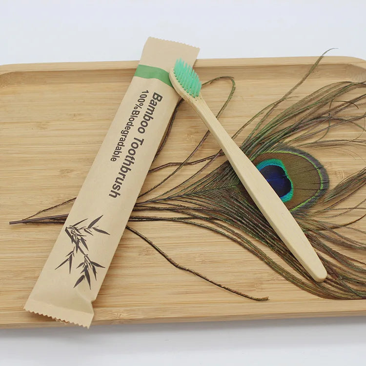 100-Pack Bamboo Toothbrushes