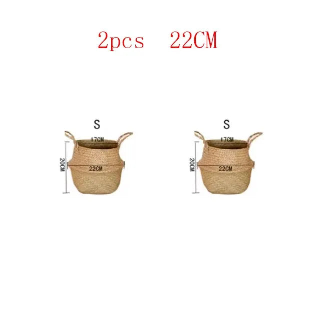 Seaweed Wicker Storage & Hanging Basket