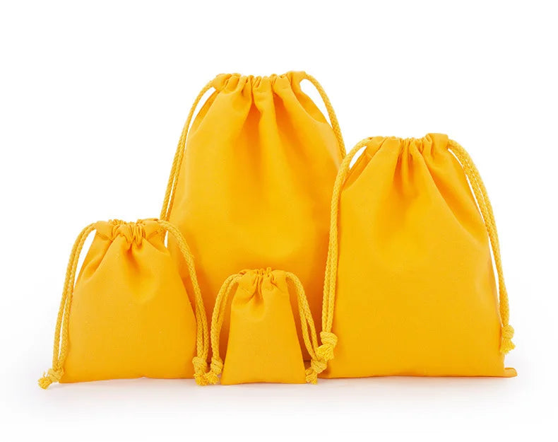 Cotton Drawstring Storage White Canvas Bags