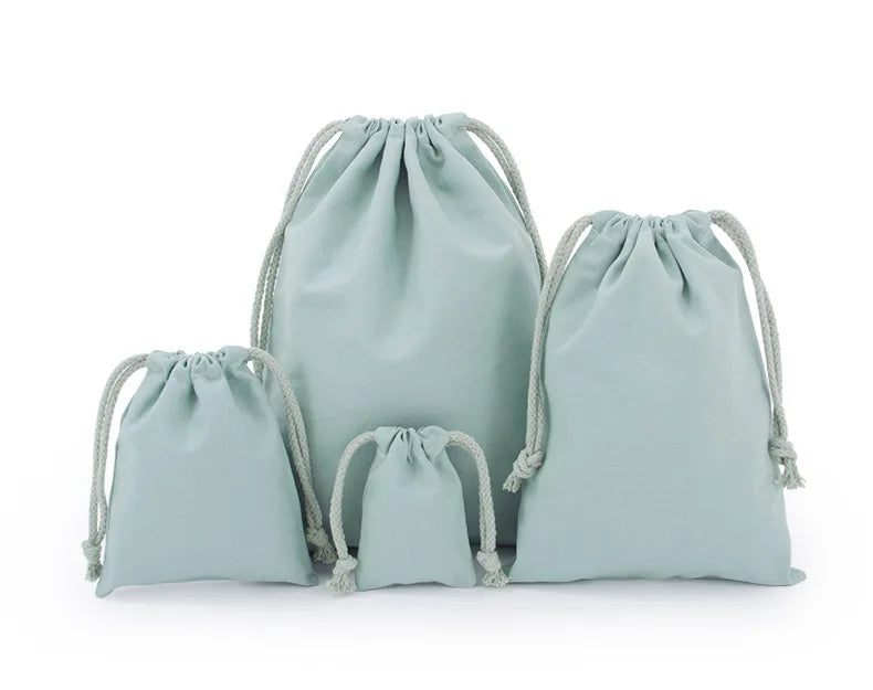 Cotton Drawstring Storage White Canvas Bags
