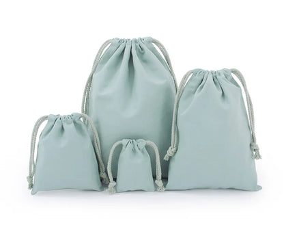 Cotton Drawstring Storage White Canvas Bags