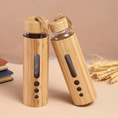 550ml Borosilicate Glass Travel Cup with Bamboo Sleeve