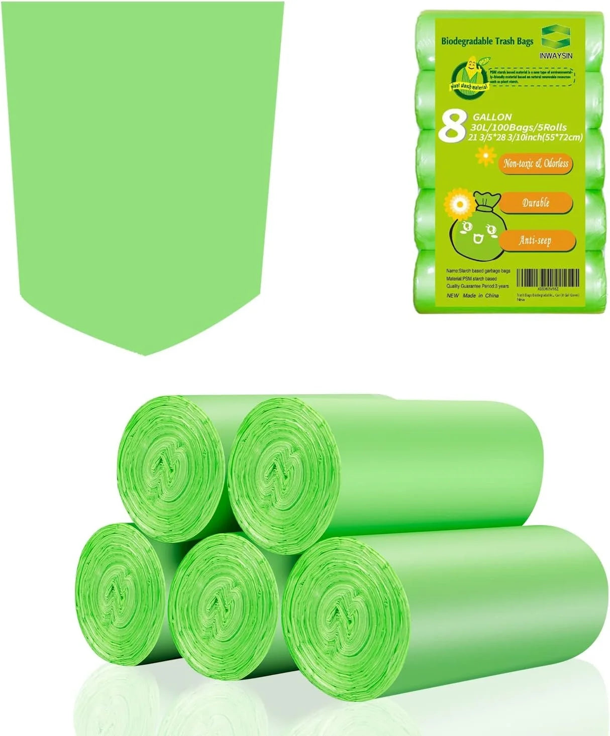 Biodegradable Small Trash Bags – 4-6 Gallon