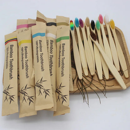 100-Pack Bamboo Toothbrushes