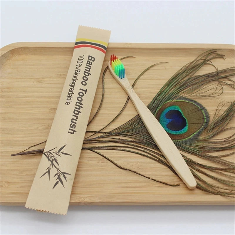 100-Pack Bamboo Toothbrushes