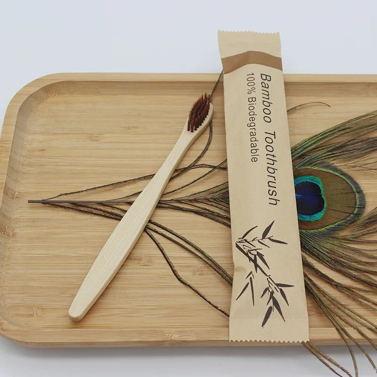 100-Pack Bamboo Toothbrushes