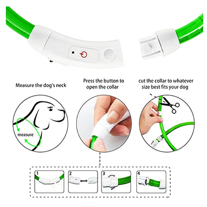 USB Rechargeable Led Glowing Collar for Pets