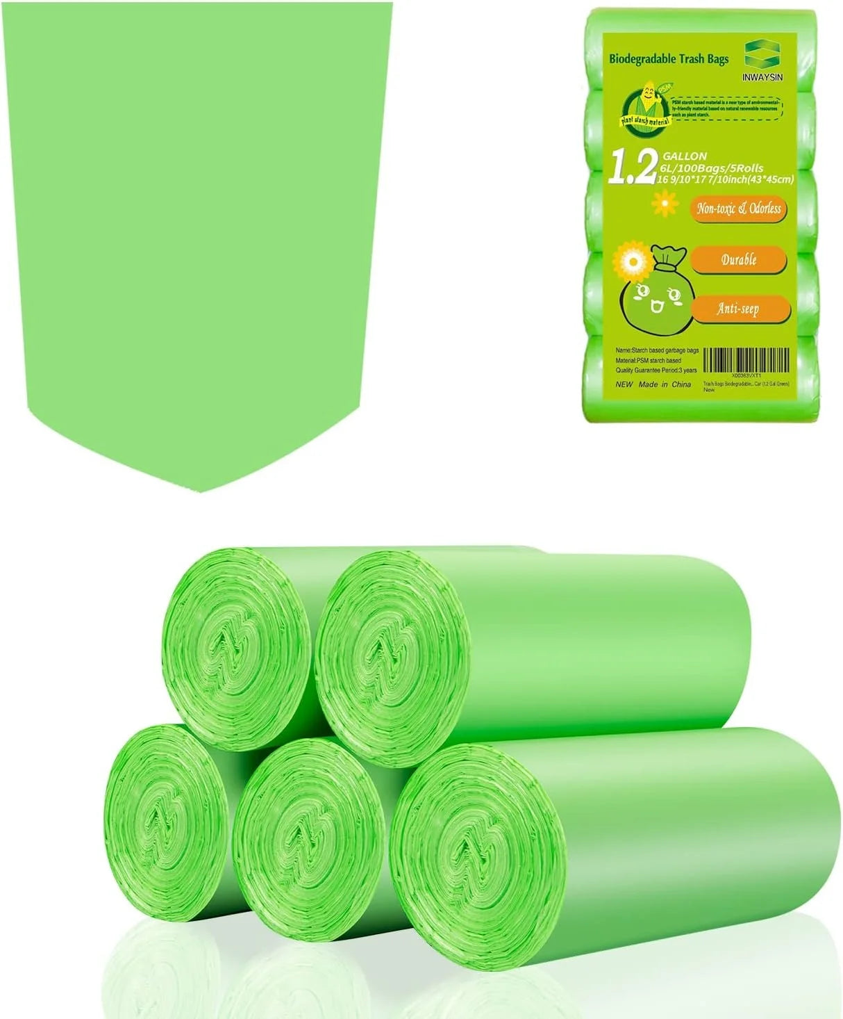 Biodegradable Small Trash Bags – 4-6 Gallon