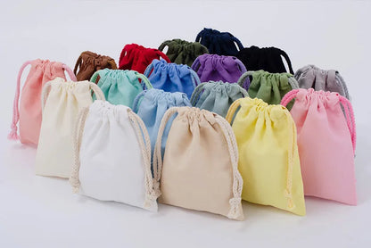 Cotton Drawstring Storage White Canvas Bags