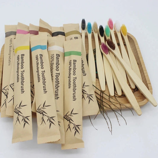 100-Pack Bamboo Toothbrushes
