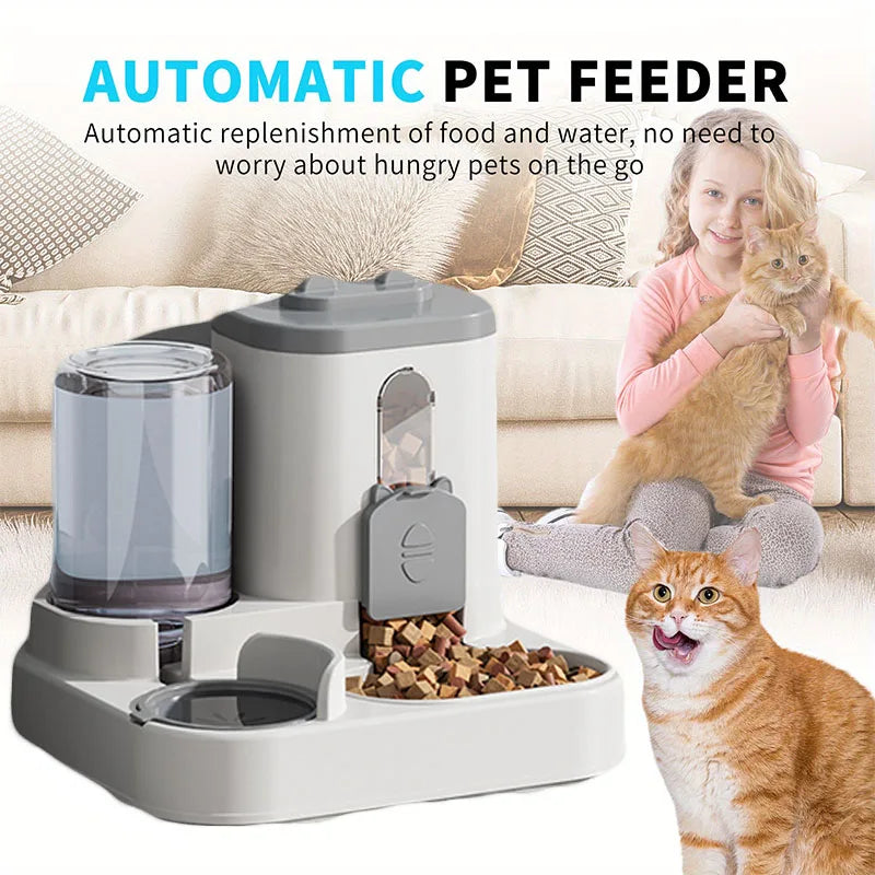 Automatic Pet Feeder Bowl with Water Fountain