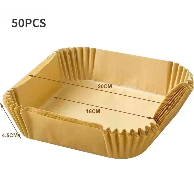 50-Pack Air Fryer Silicone Paper Liners