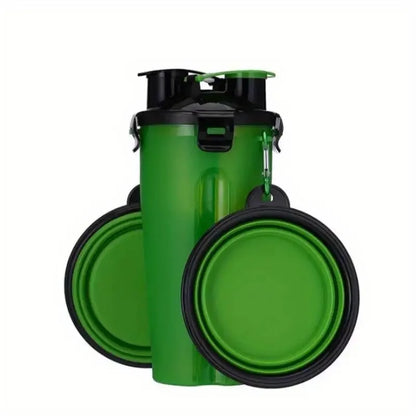 Portable Pet Water Bottle with Food Container